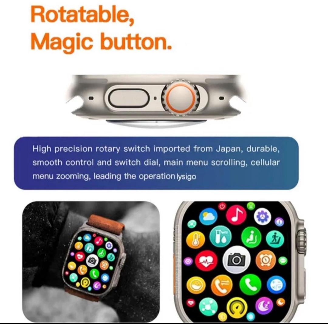 T10 Ultra 2 Smart Watch | 2.19" Big Display | Bluetooth Calling | 3 Straps Free