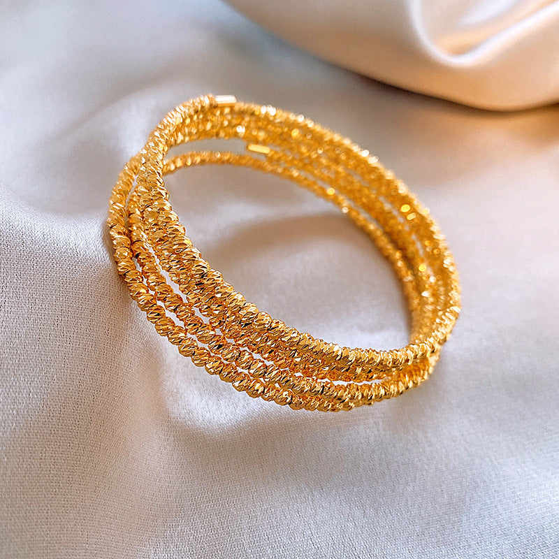 Rose Gold Zircon 7 Pcs Bracelets Set | Luxury Stackable Bangles | Anti-Tarnish