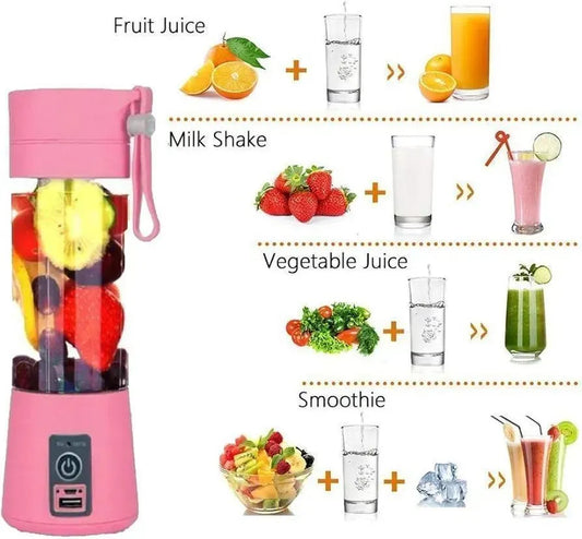 Portable USB Juicer Blender 380ml - Rechargeable 4 Colors