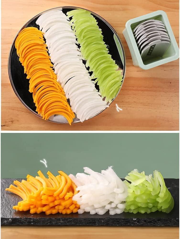 4-in-1 Rotary Vegetable Slicer Cutter | 40% Larger Feeder | Safe Non-Contact Design | Mint Green