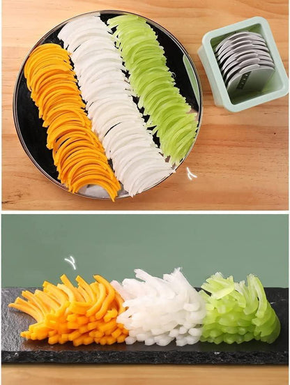 4-in-1 Rotary Vegetable Slicer Cutter | 40% Larger Feeder | Safe Non-Contact Design | Mint Green