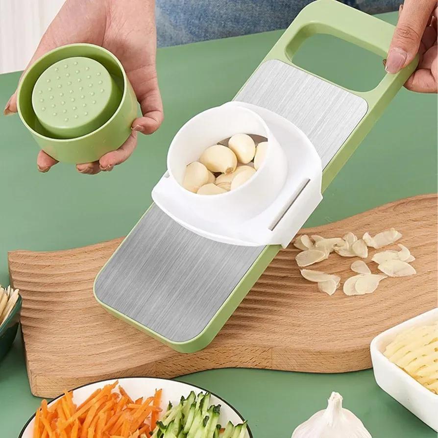 Green Multi-Blade Vegetable Slicer | Non-Slip Handle + 4 Blades