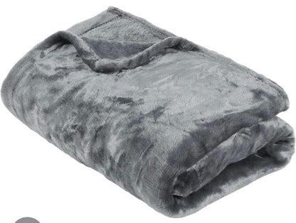 Double Bed Fleece Blanket 89x90" | Winter Warm Cozy Throw | Ultra Soft Grey