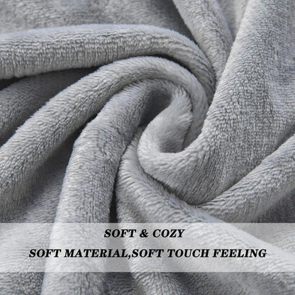 Double Bed Fleece Blanket 89x90" | Winter Warm Cozy Throw | Ultra Soft Grey