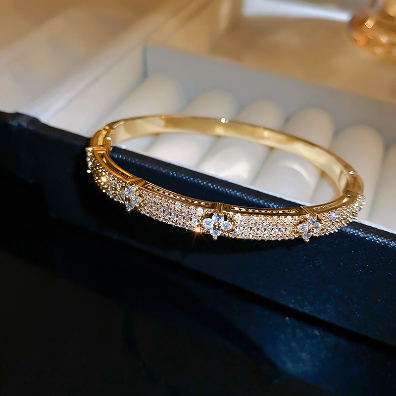 Rose Gold Zircon 7 Pcs Bracelets Set | Luxury Stackable Bangles | Anti-Tarnish