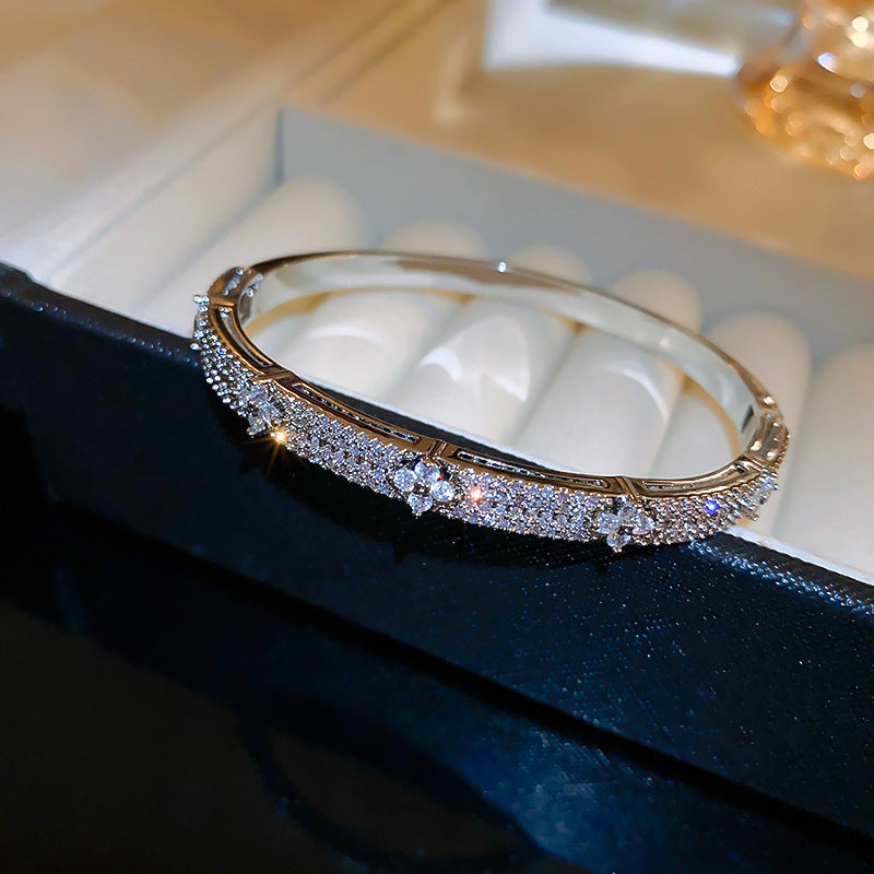 Rose Gold Zircon 7 Pcs Bracelets Set | Luxury Stackable Bangles | Anti-Tarnish