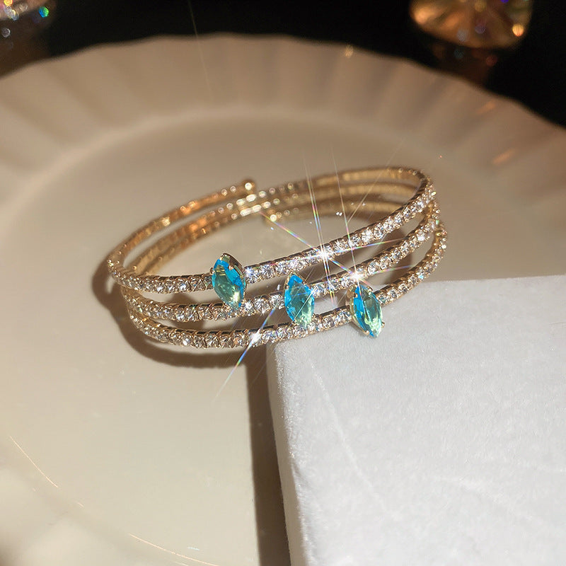 Rose Gold Zircon 7 Pcs Bracelets Set | Luxury Stackable Bangles | Anti-Tarnish