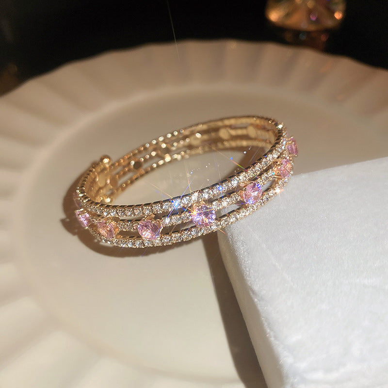 Rose Gold Zircon 7 Pcs Bracelets Set | Luxury Stackable Bangles | Anti-Tarnish