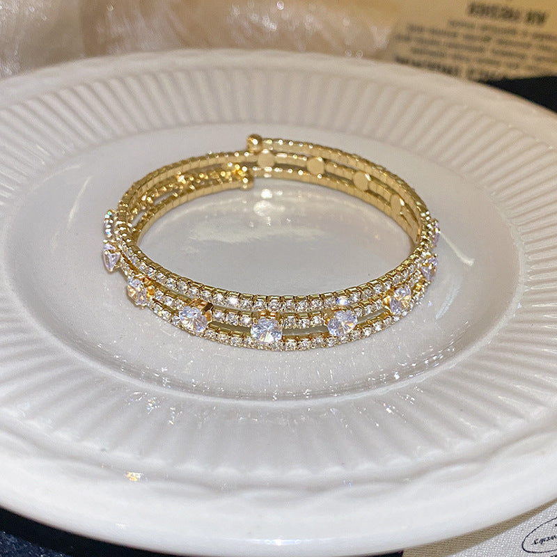 Rose Gold Zircon 7 Pcs Bracelets Set | Luxury Stackable Bangles | Anti-Tarnish