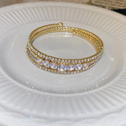 Rose Gold Zircon 7 Pcs Bracelets Set | Luxury Stackable Bangles | Anti-Tarnish