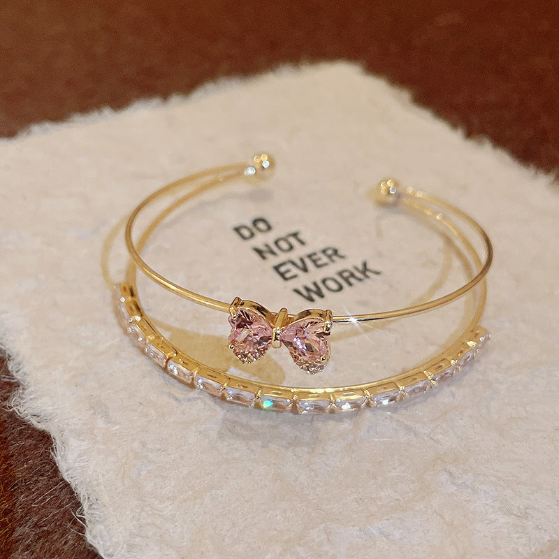 Rose Gold Zircon 7 Pcs Bracelets Set | Luxury Stackable Bangles | Anti-Tarnish