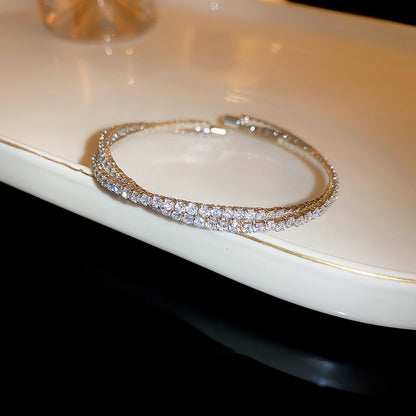 Rose Gold Zircon 7 Pcs Bracelets Set | Luxury Stackable Bangles | Anti-Tarnish