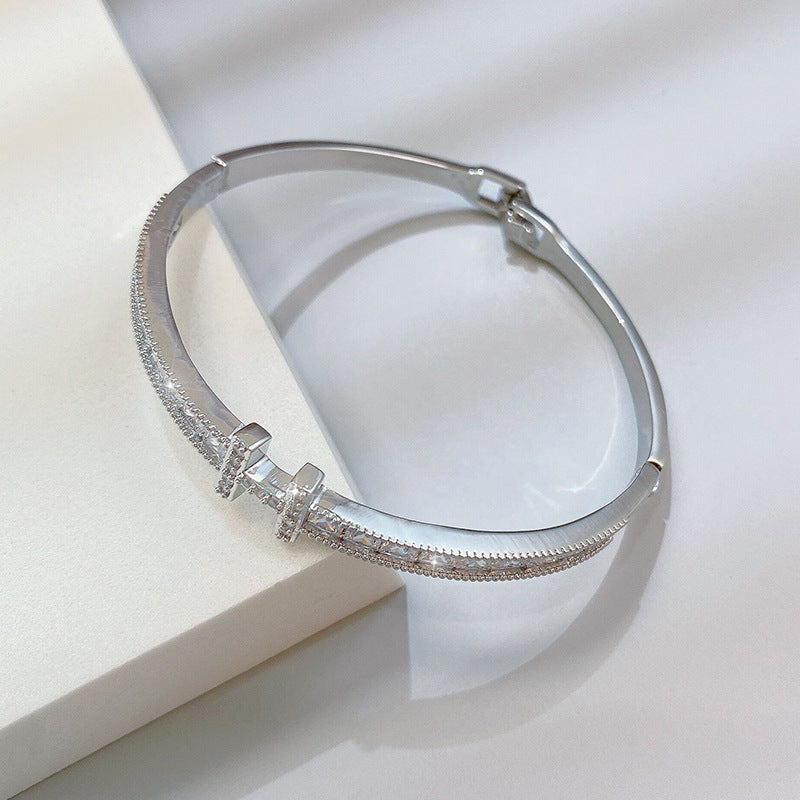 Rose Gold Zircon 7 Pcs Bracelets Set | Luxury Stackable Bangles | Anti-Tarnish