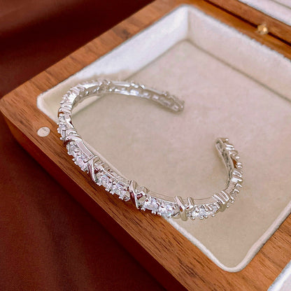 Rose Gold Zircon 7 Pcs Bracelets Set | Luxury Stackable Bangles | Anti-Tarnish