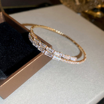 Rose Gold Zircon 7 Pcs Bracelets Set | Luxury Stackable Bangles | Anti-Tarnish