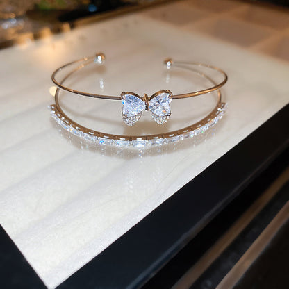 Rose Gold Zircon 7 Pcs Bracelets Set | Luxury Stackable Bangles | Anti-Tarnish