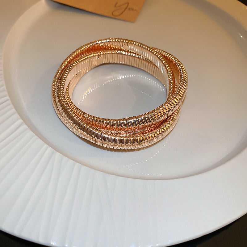 Rose Gold Zircon 7 Pcs Bracelets Set | Luxury Stackable Bangles | Anti-Tarnish