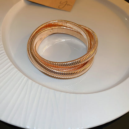 Rose Gold Zircon 7 Pcs Bracelets Set | Luxury Stackable Bangles | Anti-Tarnish