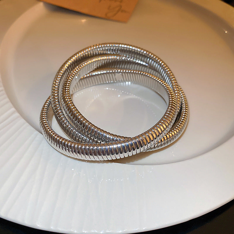 Rose Gold Zircon 7 Pcs Bracelets Set | Luxury Stackable Bangles | Anti-Tarnish