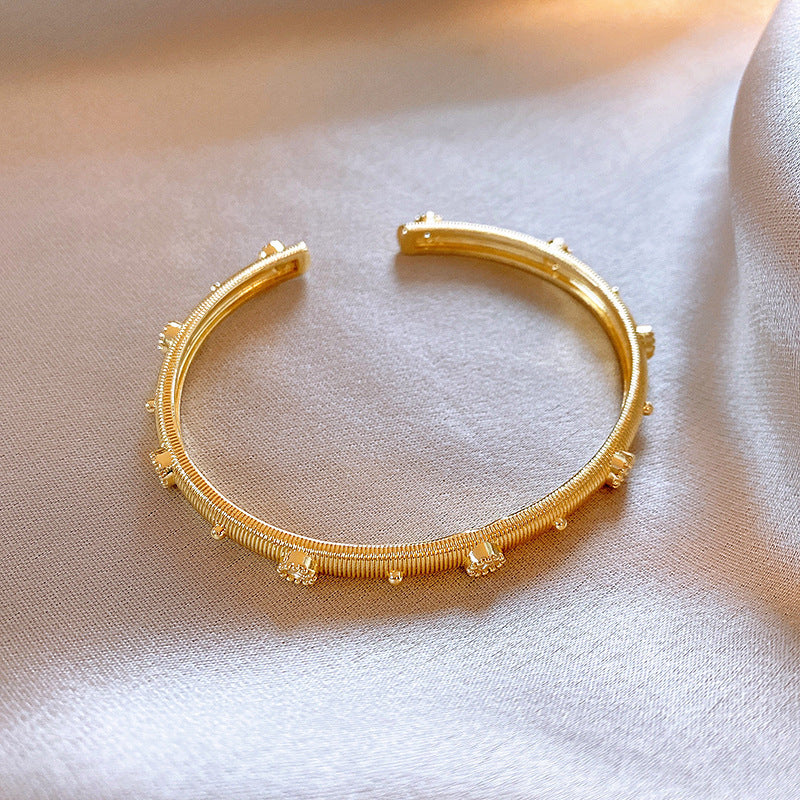 Rose Gold Zircon 7 Pcs Bracelets Set | Luxury Stackable Bangles | Anti-Tarnish