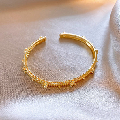 Rose Gold Zircon 7 Pcs Bracelets Set | Luxury Stackable Bangles | Anti-Tarnish