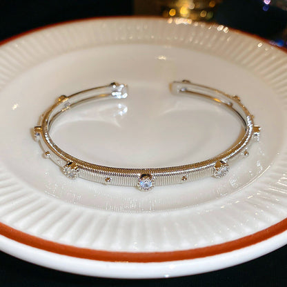 Rose Gold Zircon 7 Pcs Bracelets Set | Luxury Stackable Bangles | Anti-Tarnish